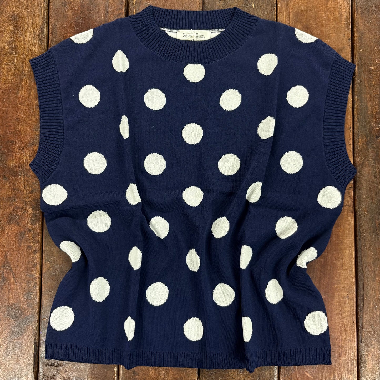 Gameday Polka Dot Sleeveless Knit Top - Sewn and Seen