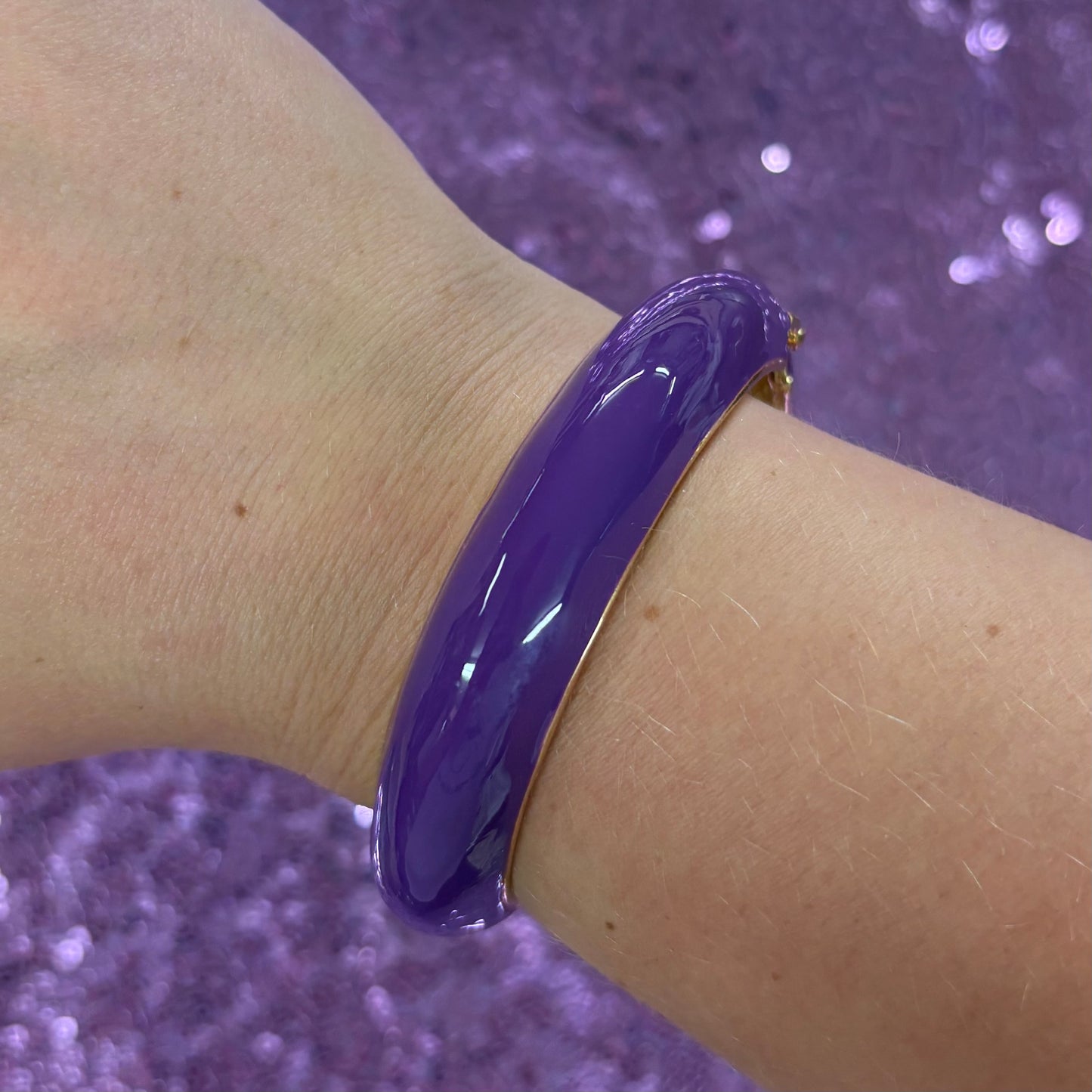 Purple Enamel Hinge Bracelet - Jane Marie
