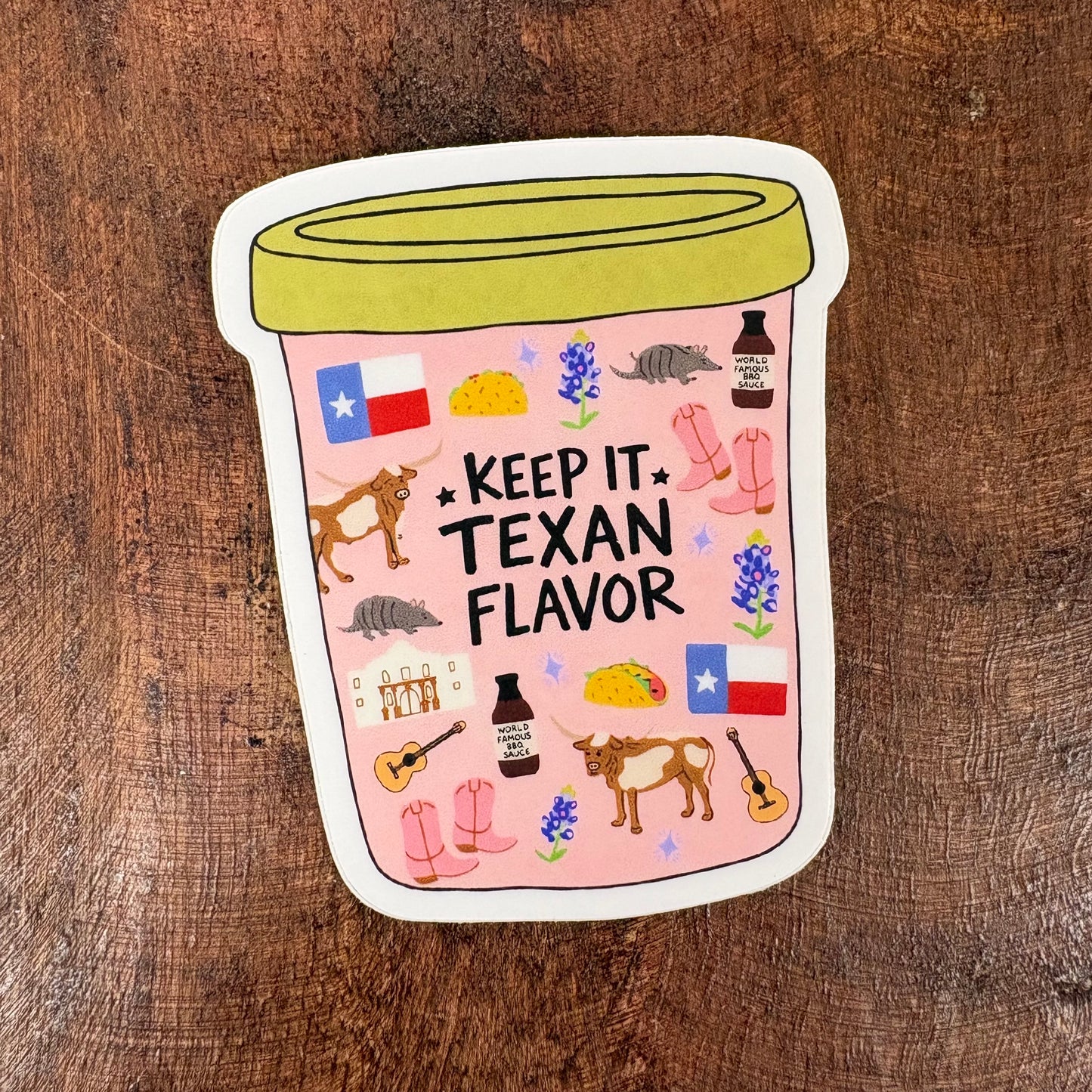 Keep It Texan Flavor Sticker - Inviting Affairs Paperie