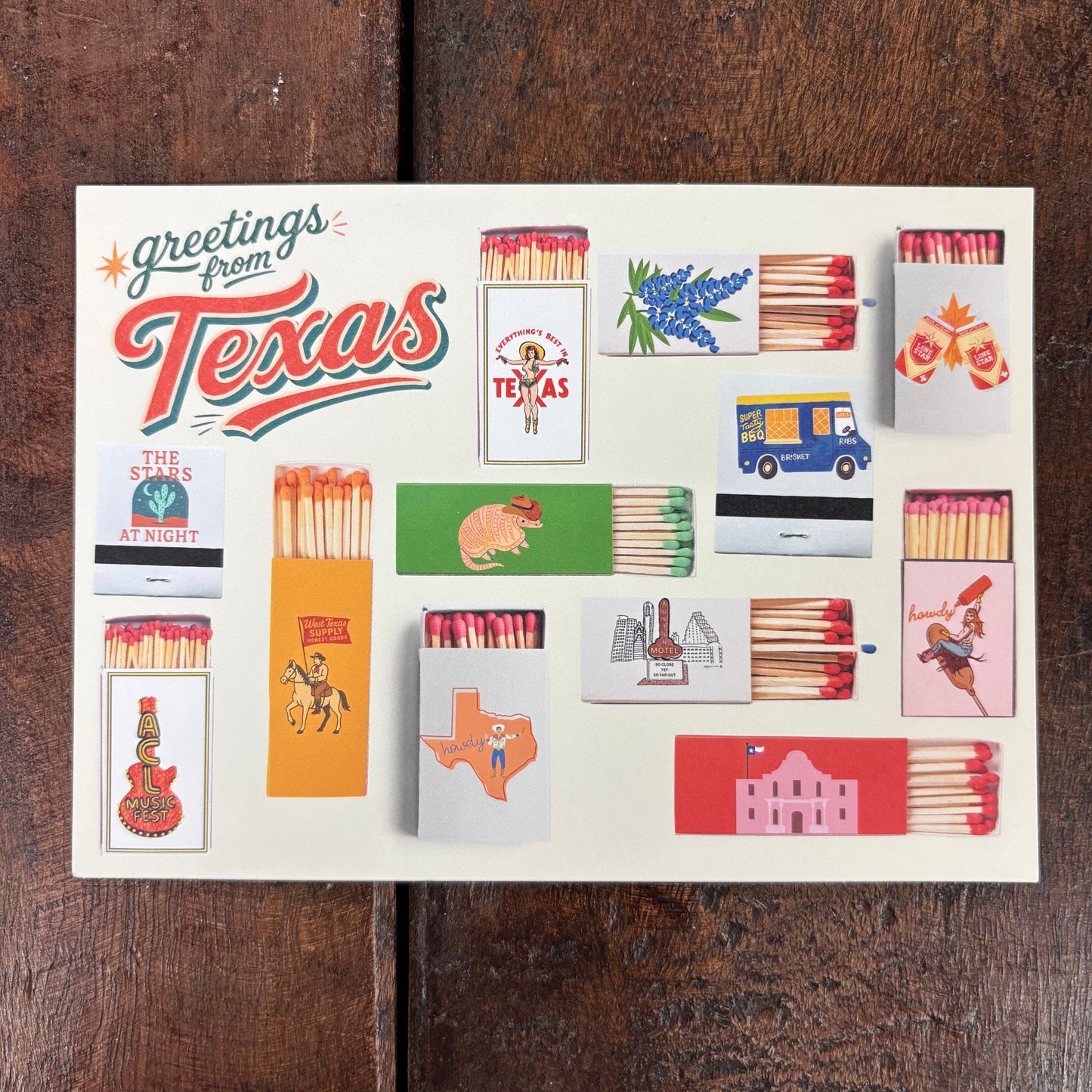 Texas Matchbook Postcard - Inviting Affairs Paperie