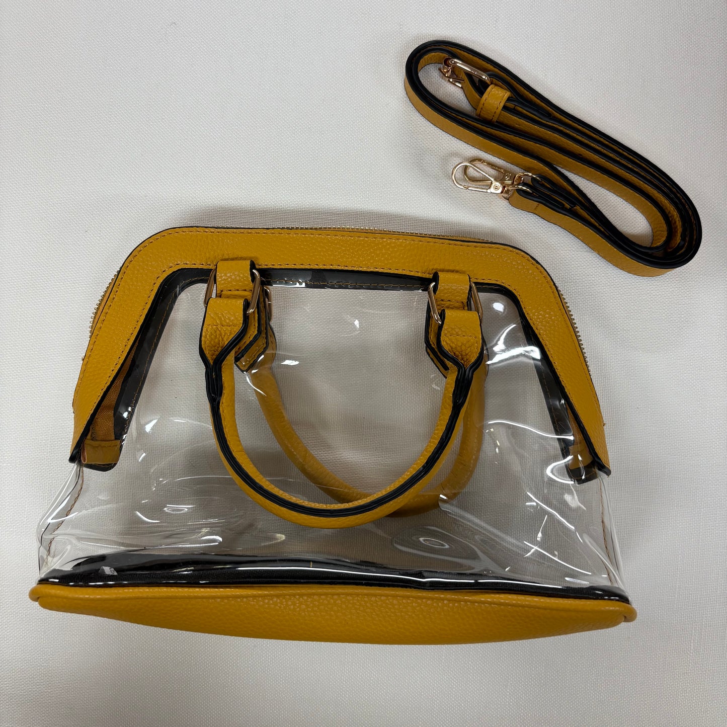 Mustard Structured Top Clear Purse - Sensibling Corp.