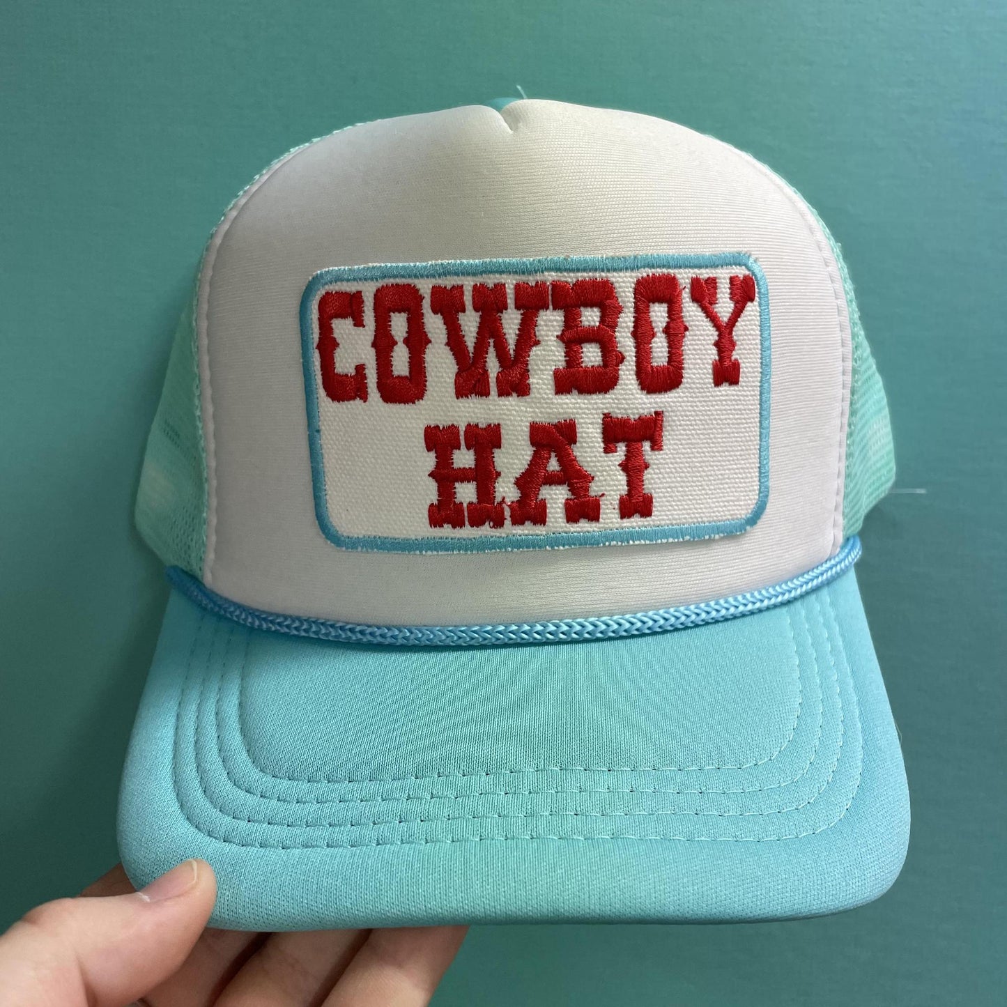 Cowboy Hat Turquoise Trucker - Lucky Girl