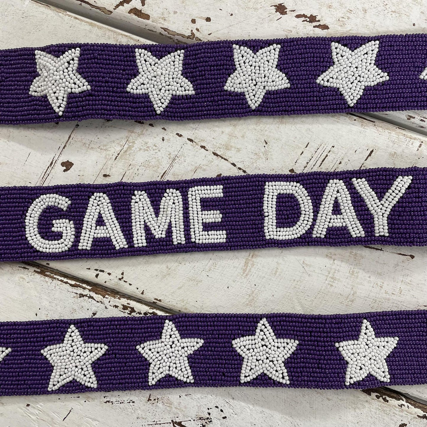 Game Day Seed Bead Bag Strap