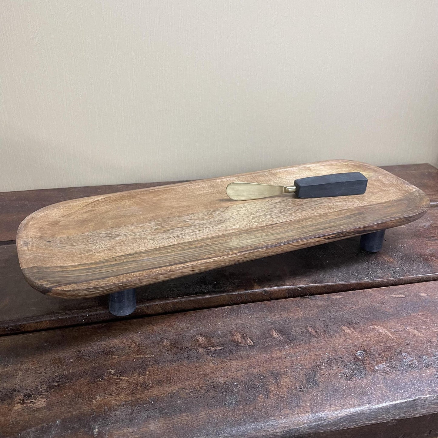Footed Wood/Marble Board Set- Mud Pie