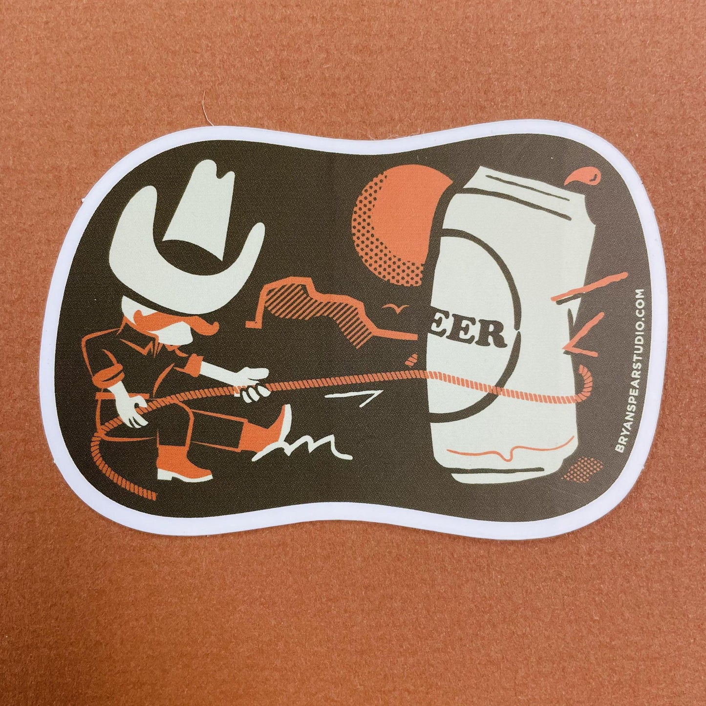 Beer Lasso Sticker - Bryan Spear Studios