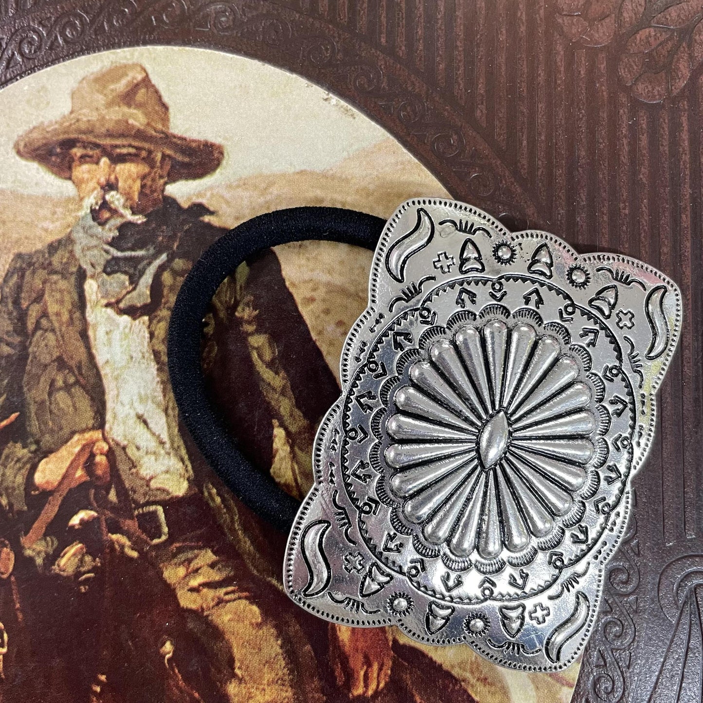 Rectangle Concho Hair Tie