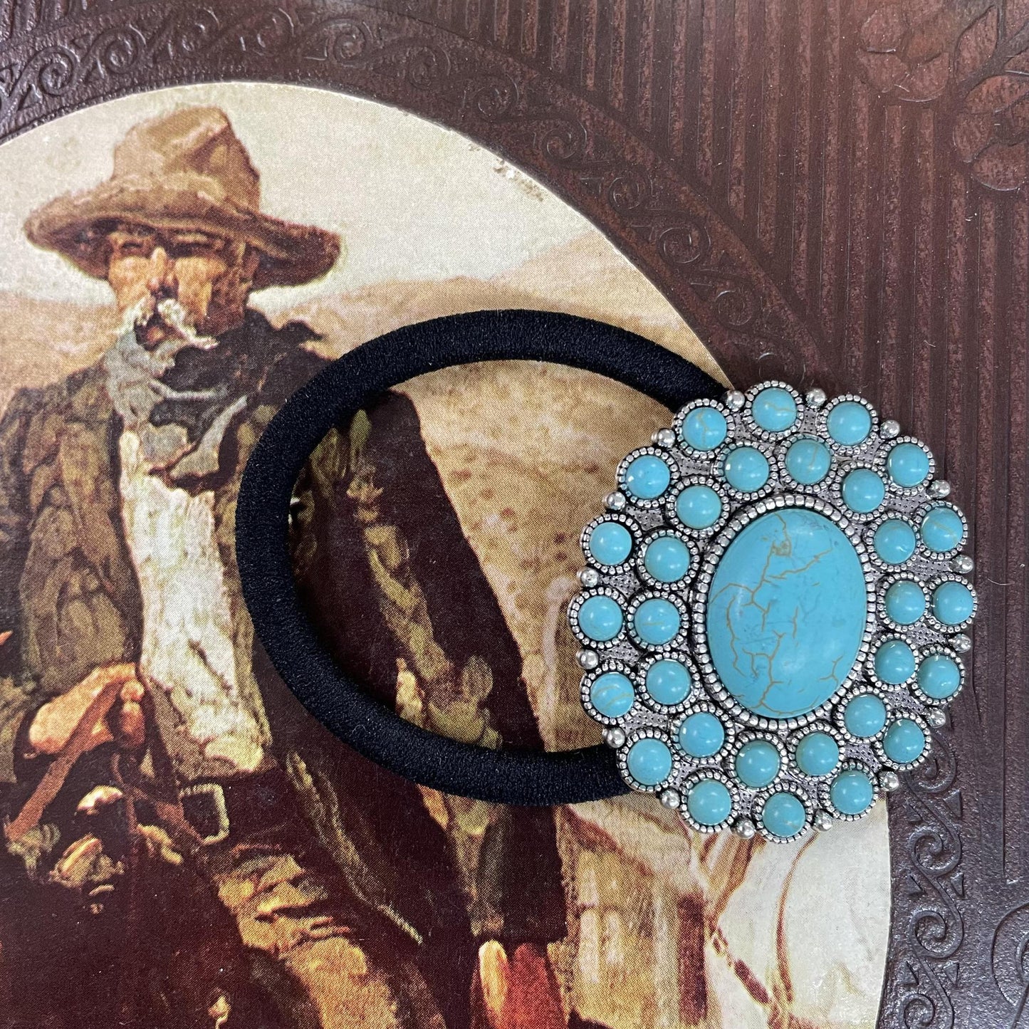 Cluster Turquoise Hair Tie