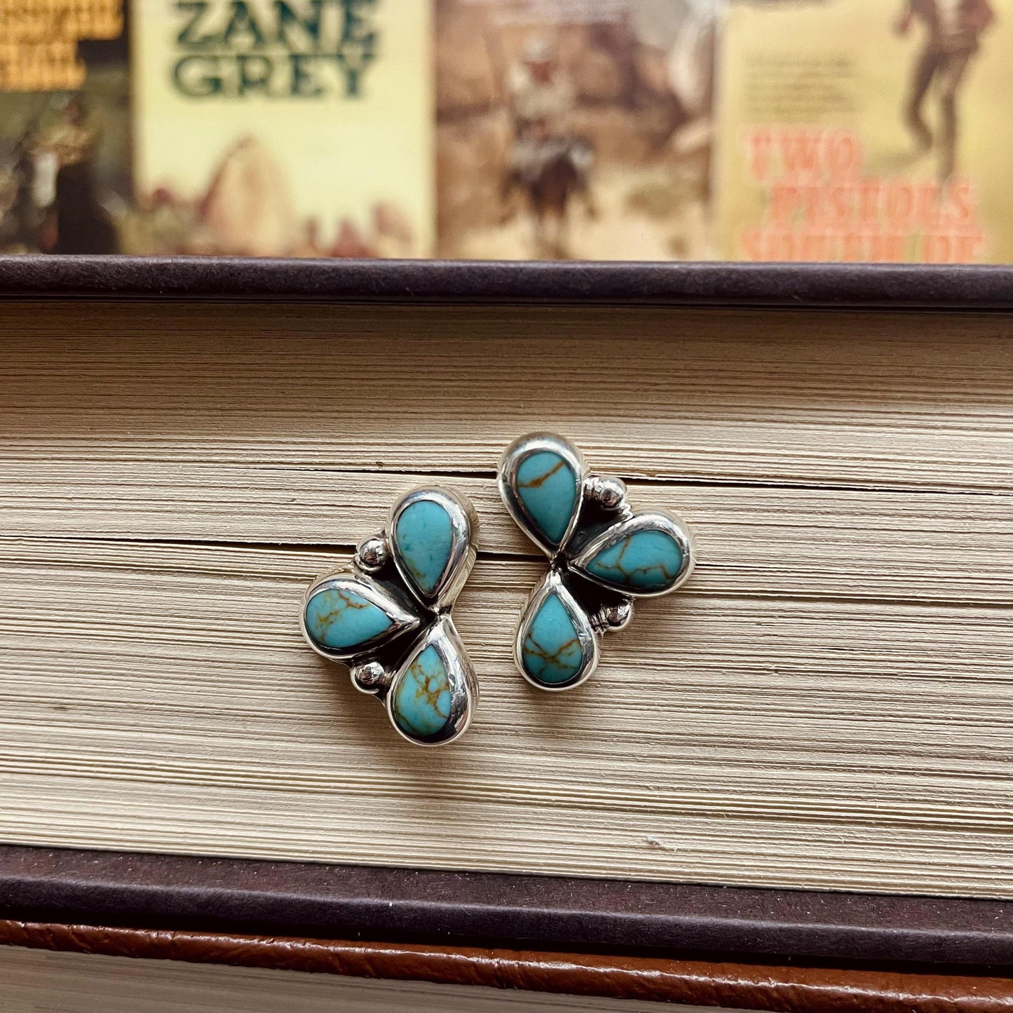 Turquoise Triple Teardrop Earrings - Boho Sol