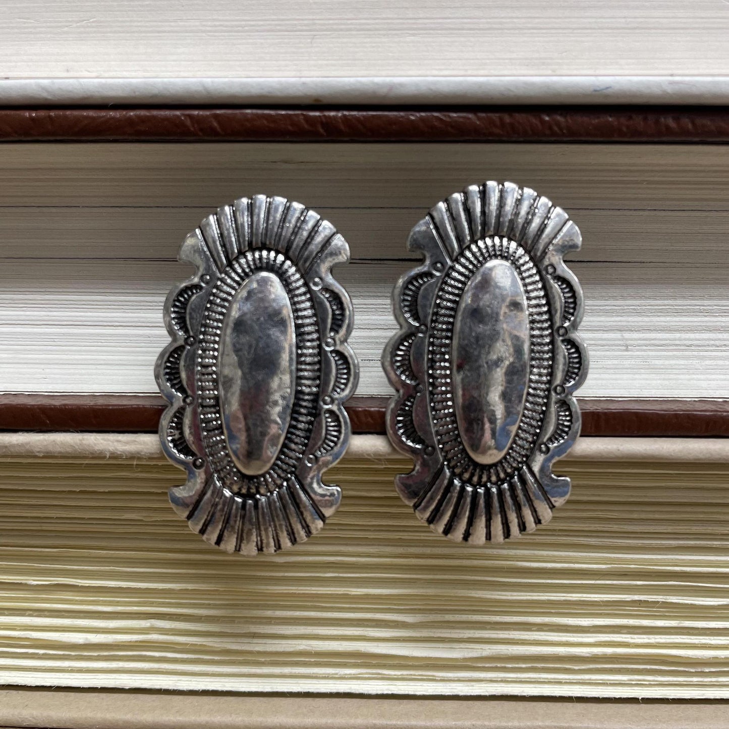 Oval Concho Earrings - ATG
