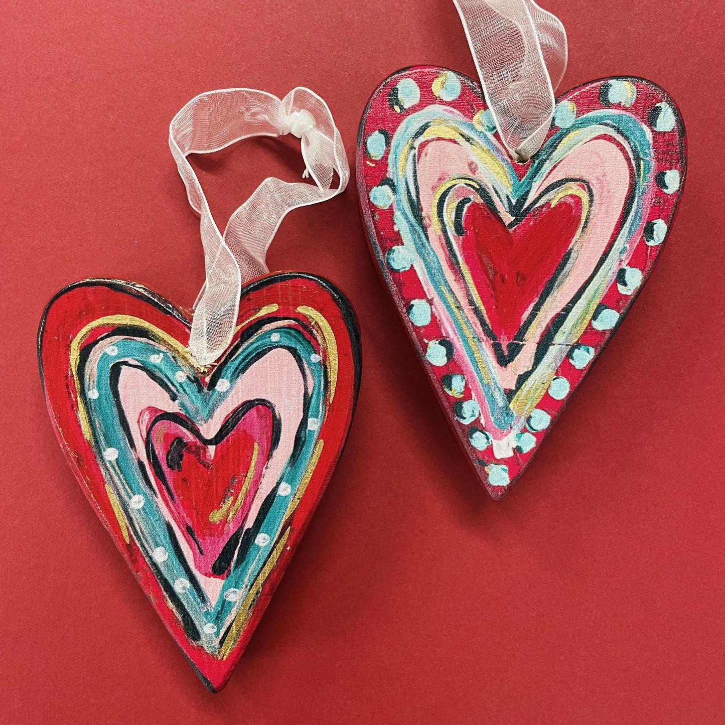 Wooden Valentine's Ornaments - Glory Haus