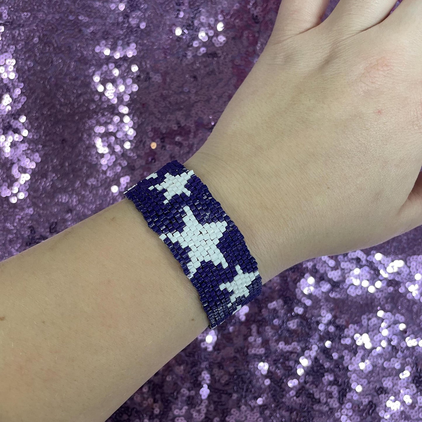 Purple Stars Beaded Bracelet