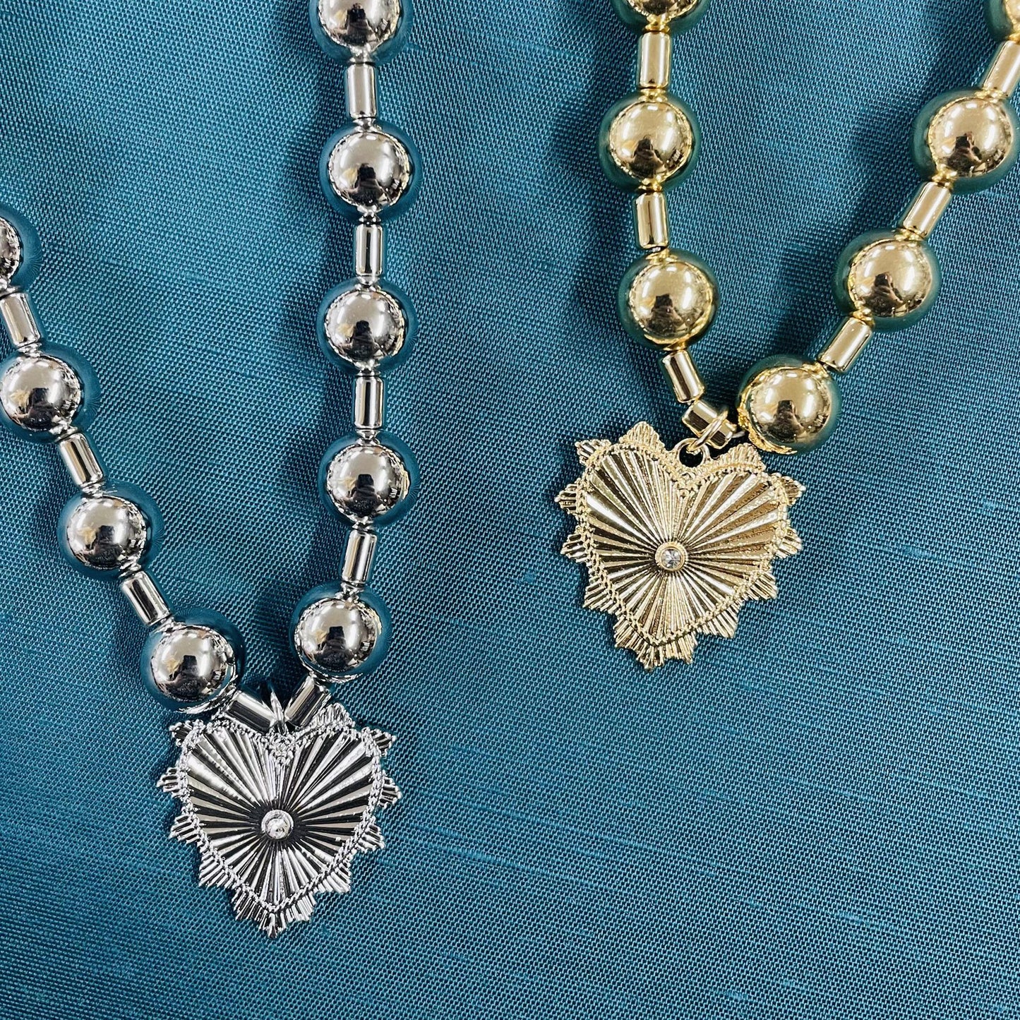 Ball Bead Heart Necklaces - LBF