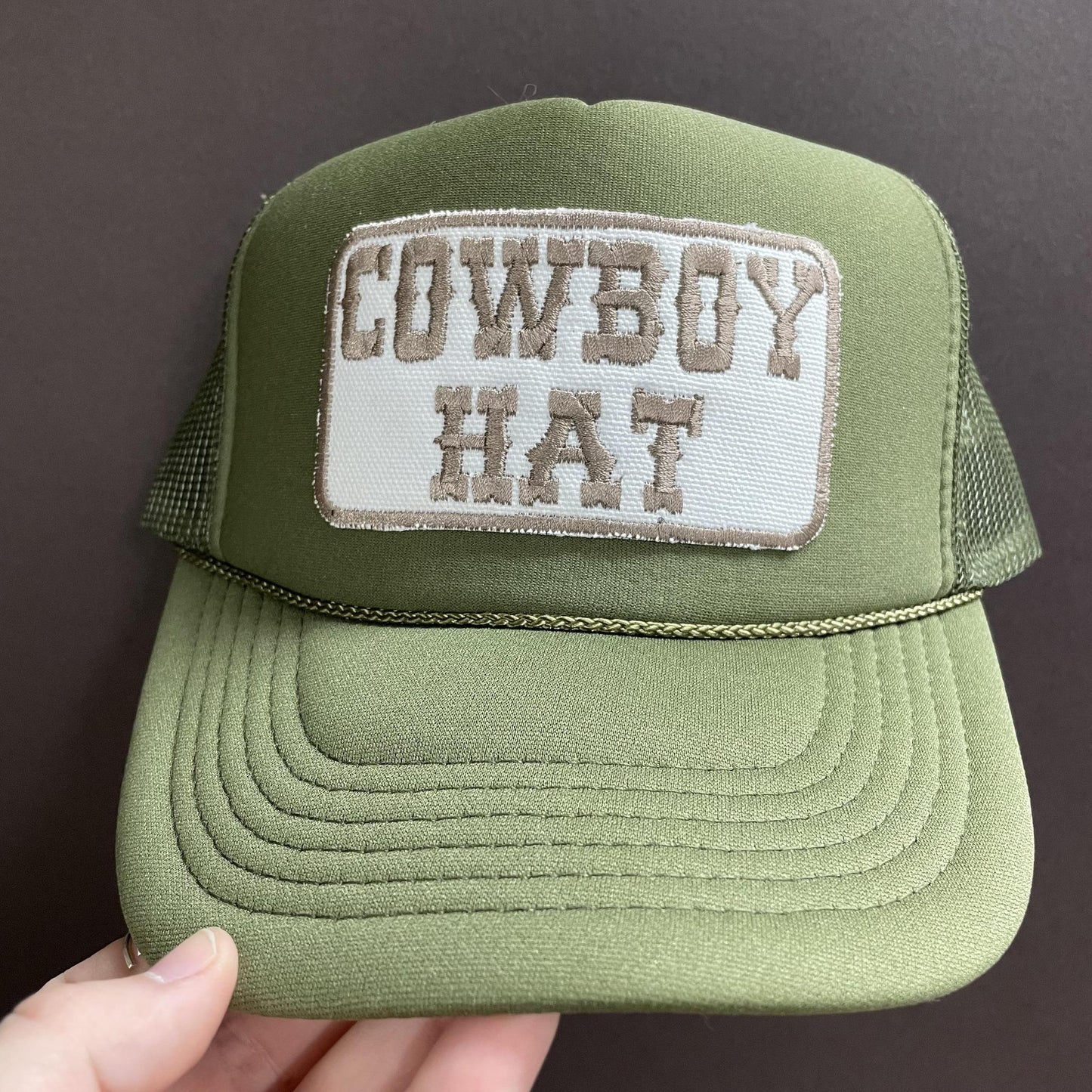 Cowboy Hat Olive Trucker - Lucky Girl