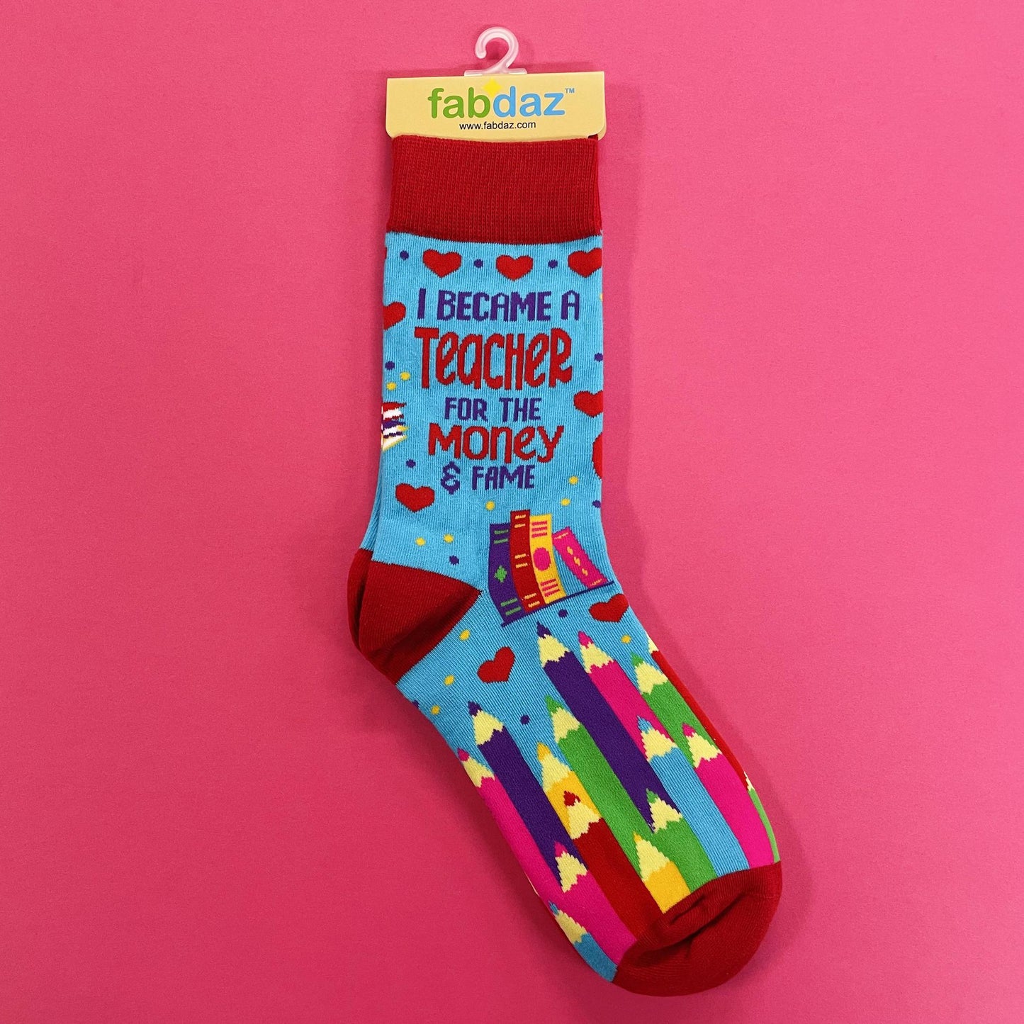 Teacher, Money and Fame Socks - fabdaz