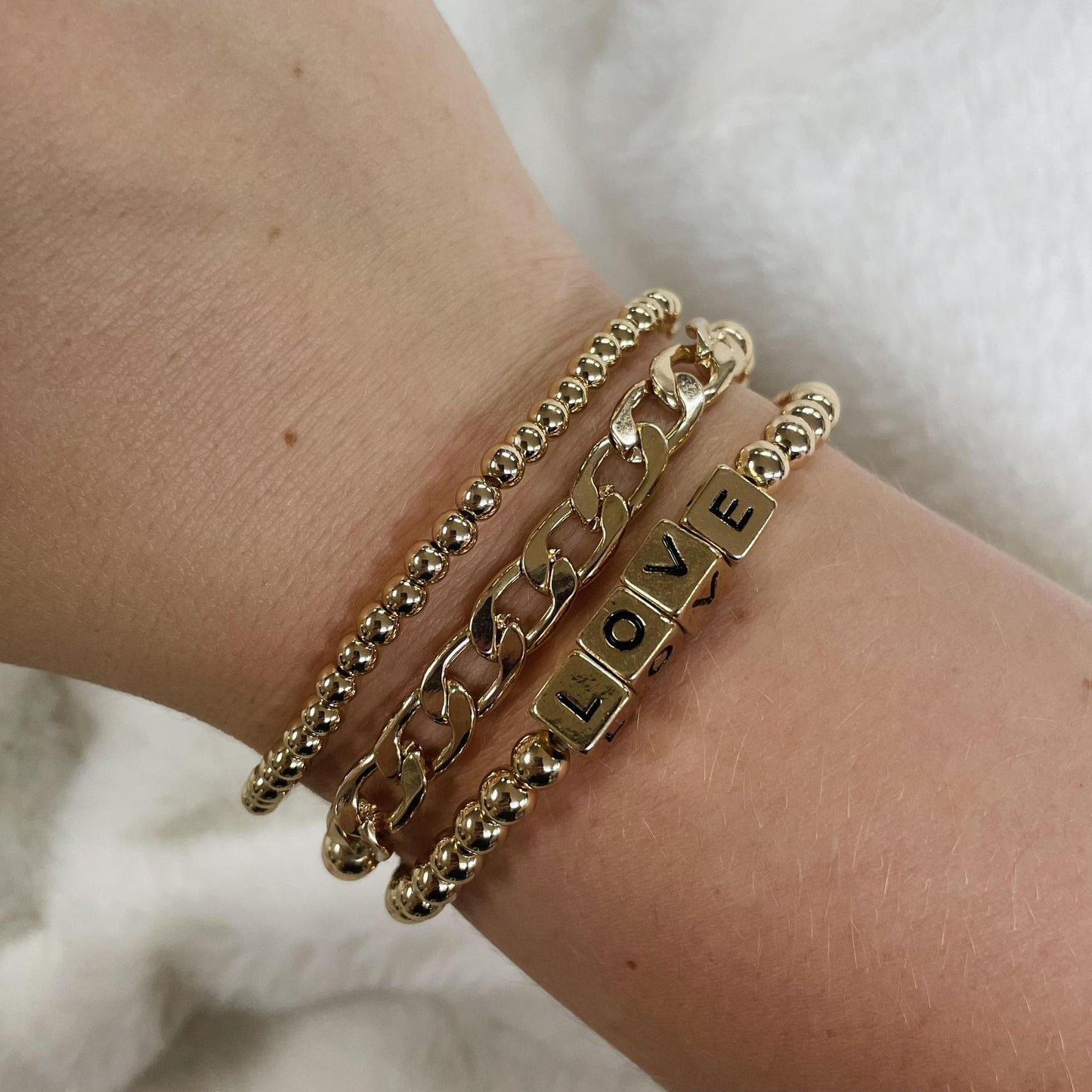 LOVE Gold Bracelet Set- FC
