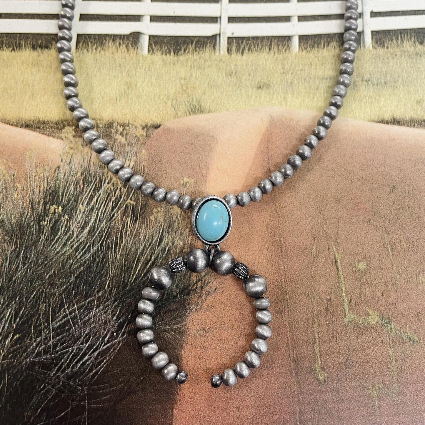 Beaded Squash Blossom Pendent- Boho Ranch