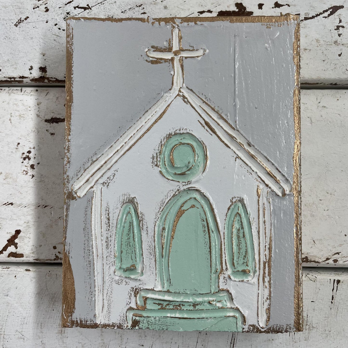 5x7 Church Hand Painted Wood Blocks - Coddiwomple