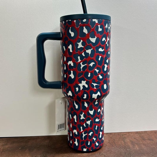 Patriotic Leopard Tumbler- Katydid