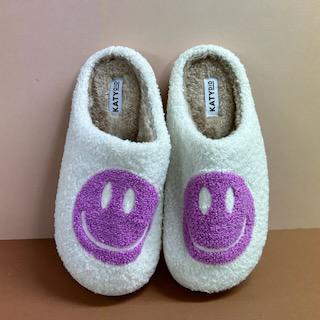 Orchid Happy Face Slippers- Katydid