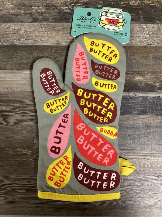 "Butter" Oven Mitt- Blue Q