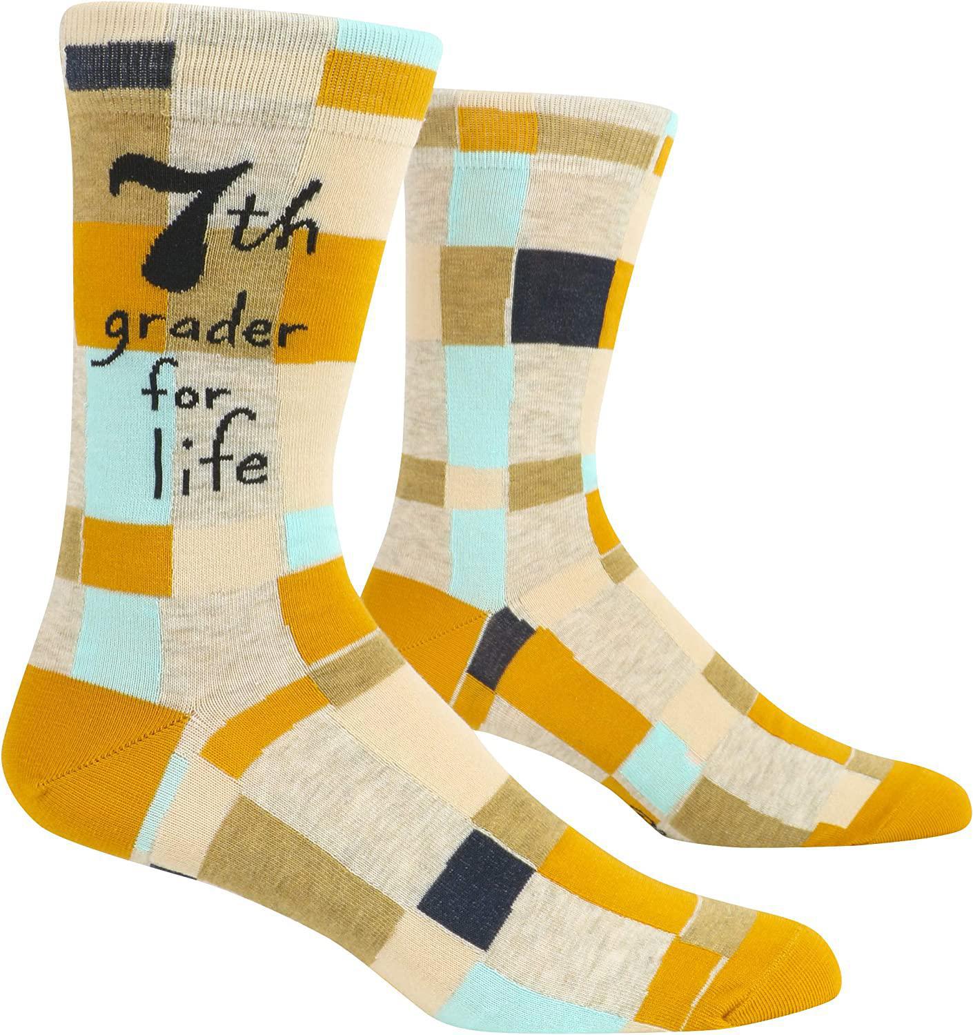 "7th Grader For Life" Socks- Blue Q