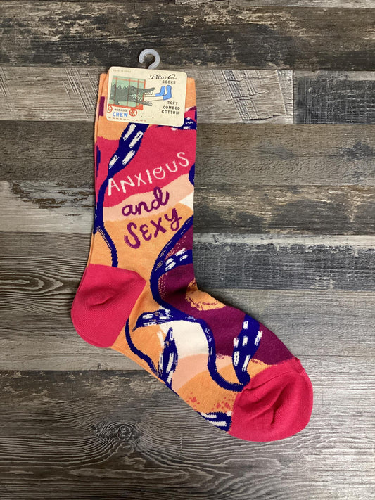 "Anxious and Sexy" Socks- Blue Q