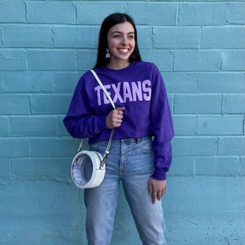 Texans Purple Sweatshirt- Prickly Pear