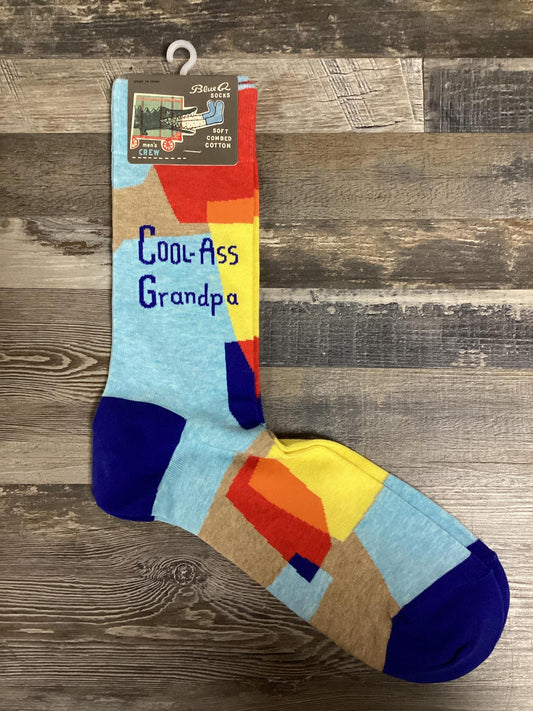 "Cool Ass Grandpa" Socks Blue Q