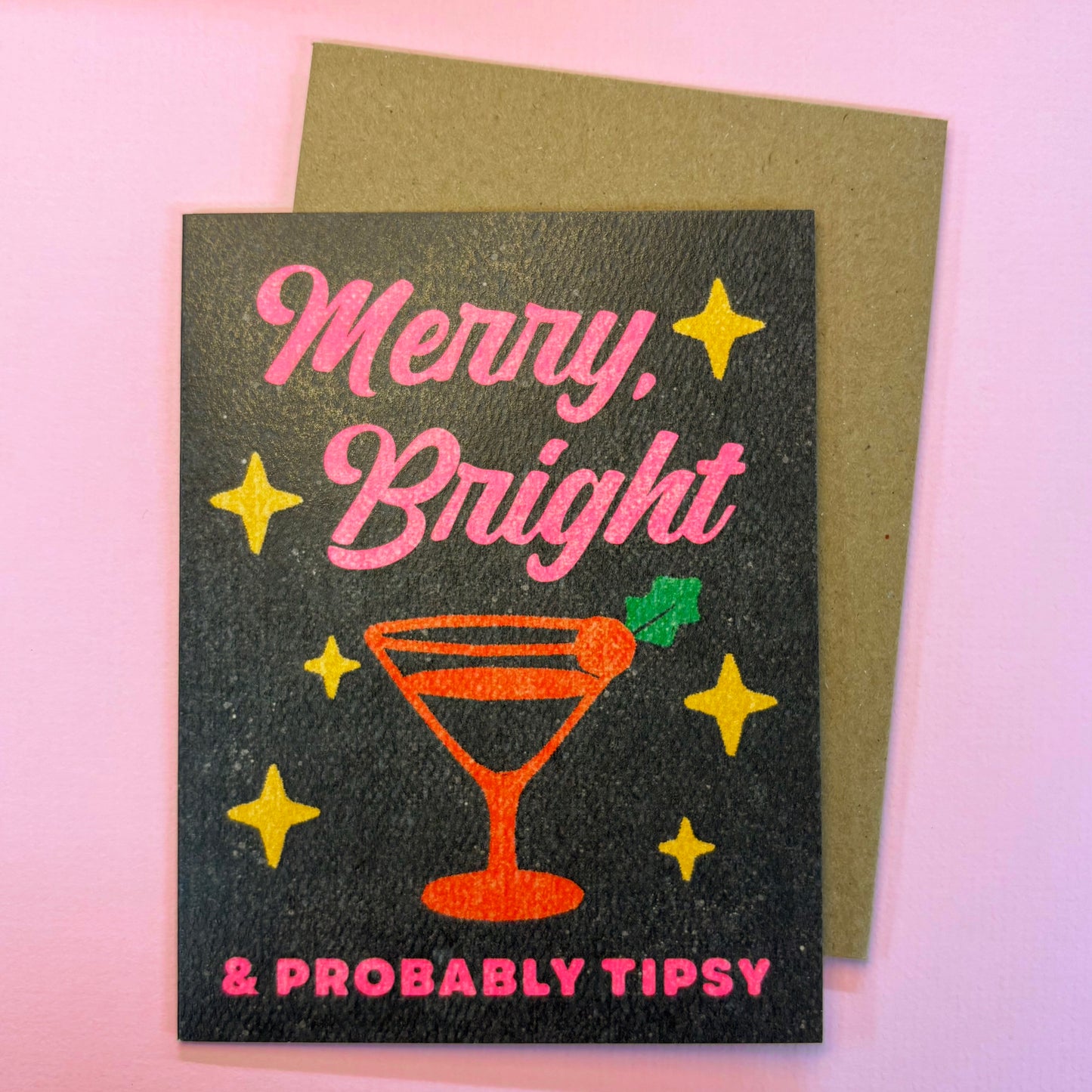 Merry, Bright, and Probably Tipsy Card - Daydream Prints