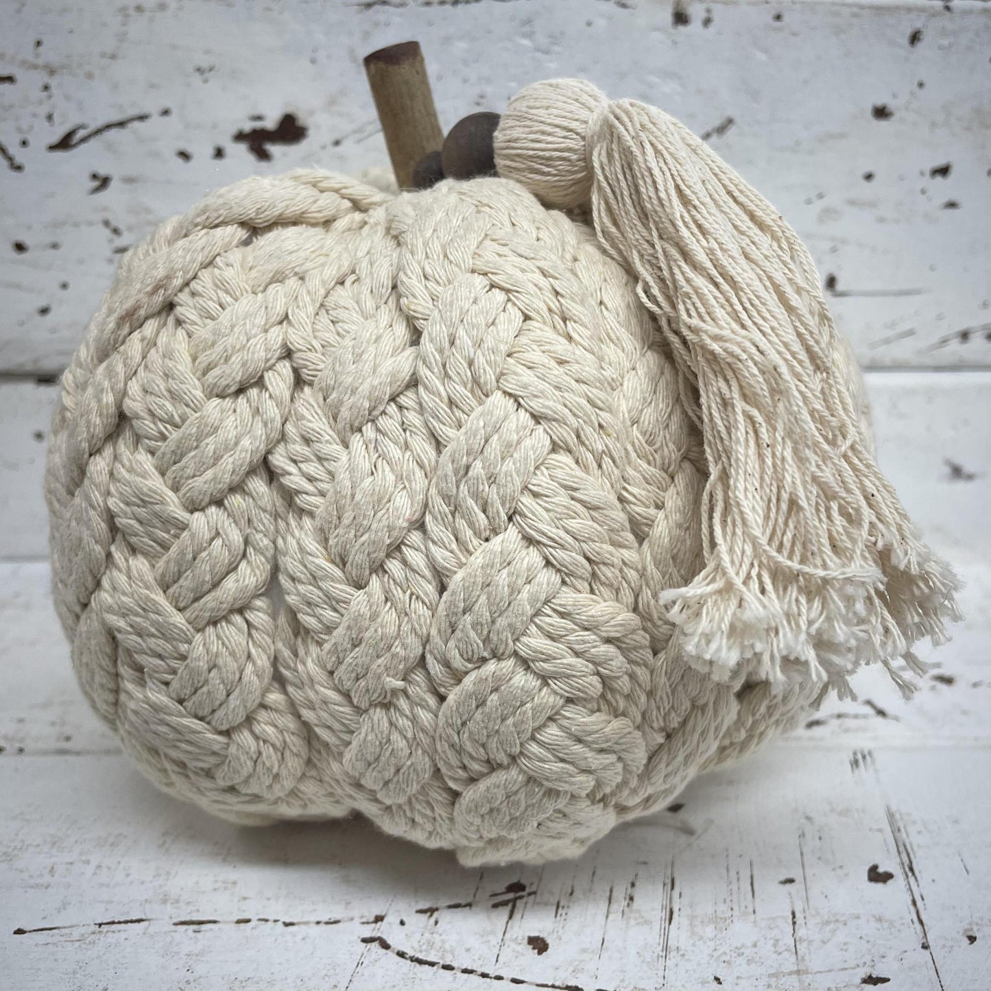 Cream Braided Pumpkin