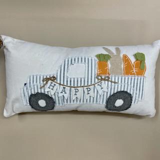 Bunny Truck Applique Pillow- Easter Mud Pie