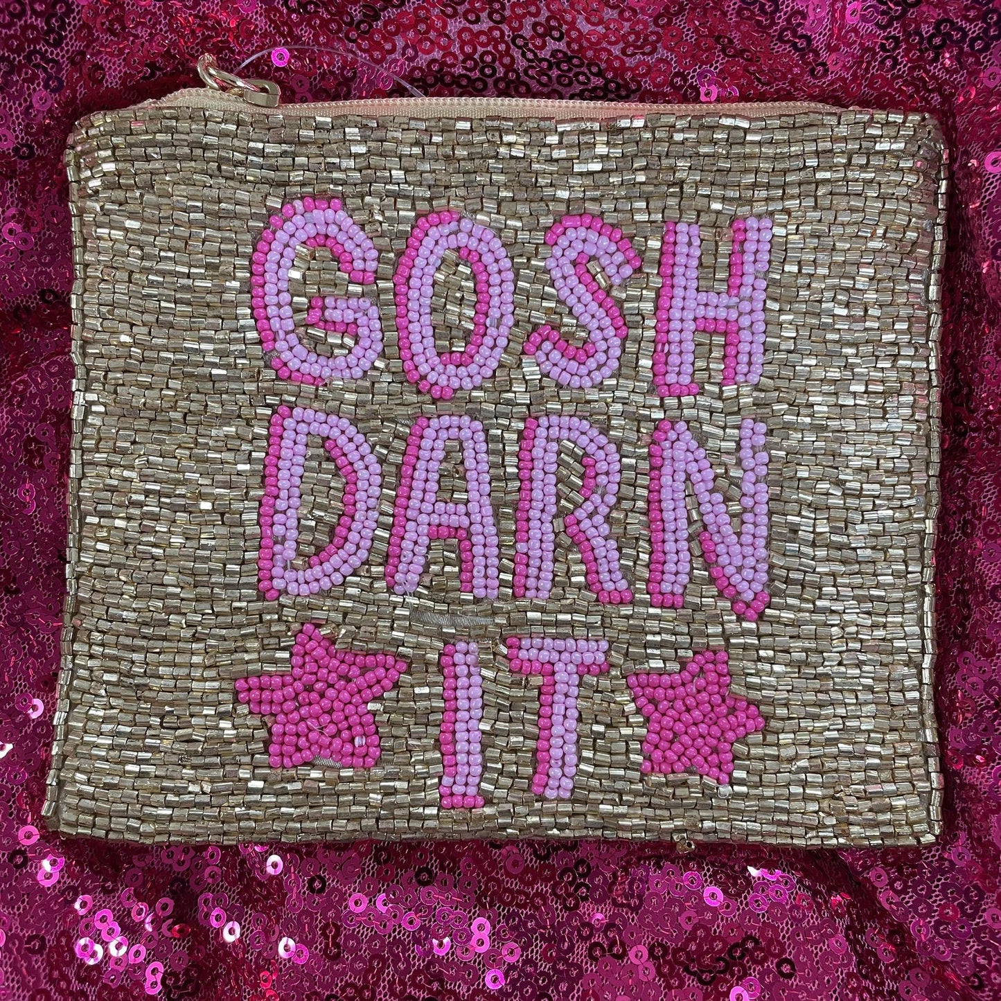 Gosh Darn It Beaded Coin Purse
