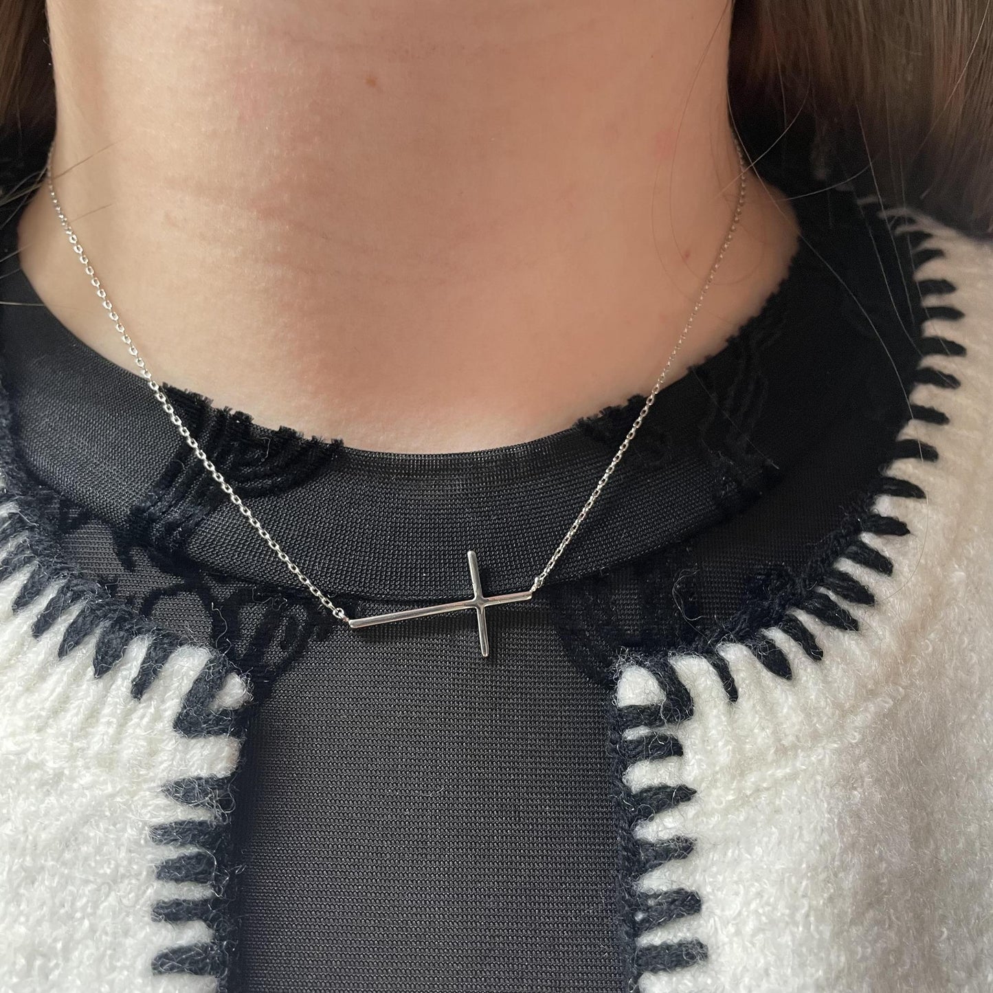 Side Cross Necklace