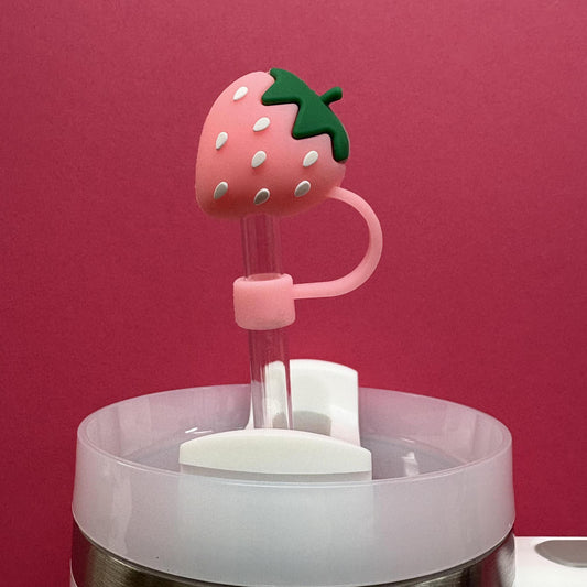 Straw Topper - Pink Strawberry