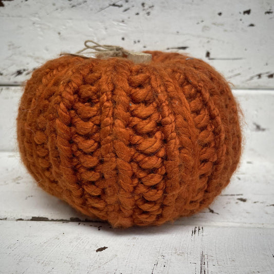 Orange Crochet Pumpkin - Mud Pie