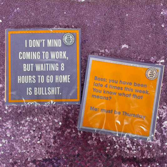 Bullshit Napkins- Drinks on Me