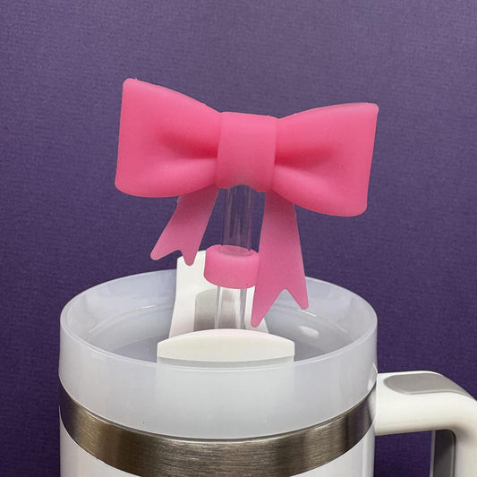 Straw Topper - Large Pink Bow