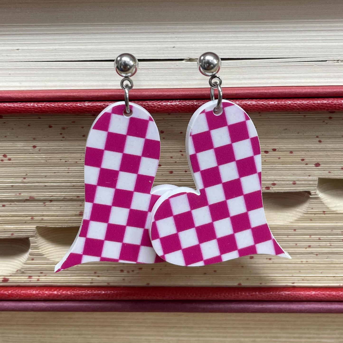 Checkered Heart Earrings - Doohickies