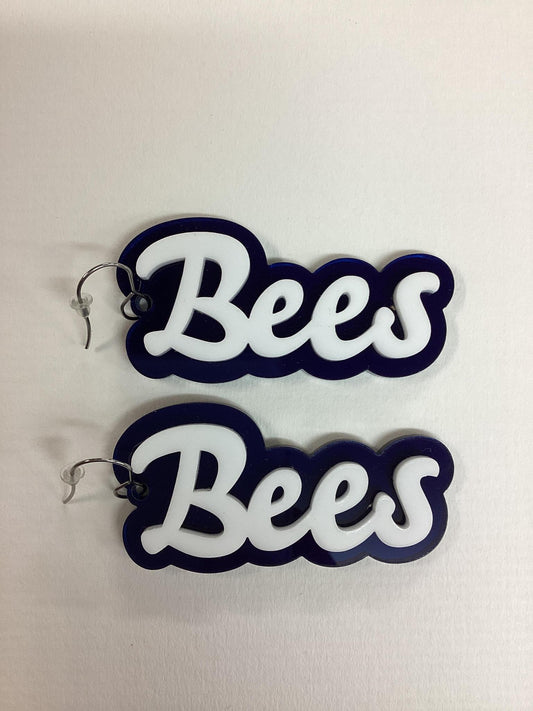 Mirror Navy "Bees" Earrings