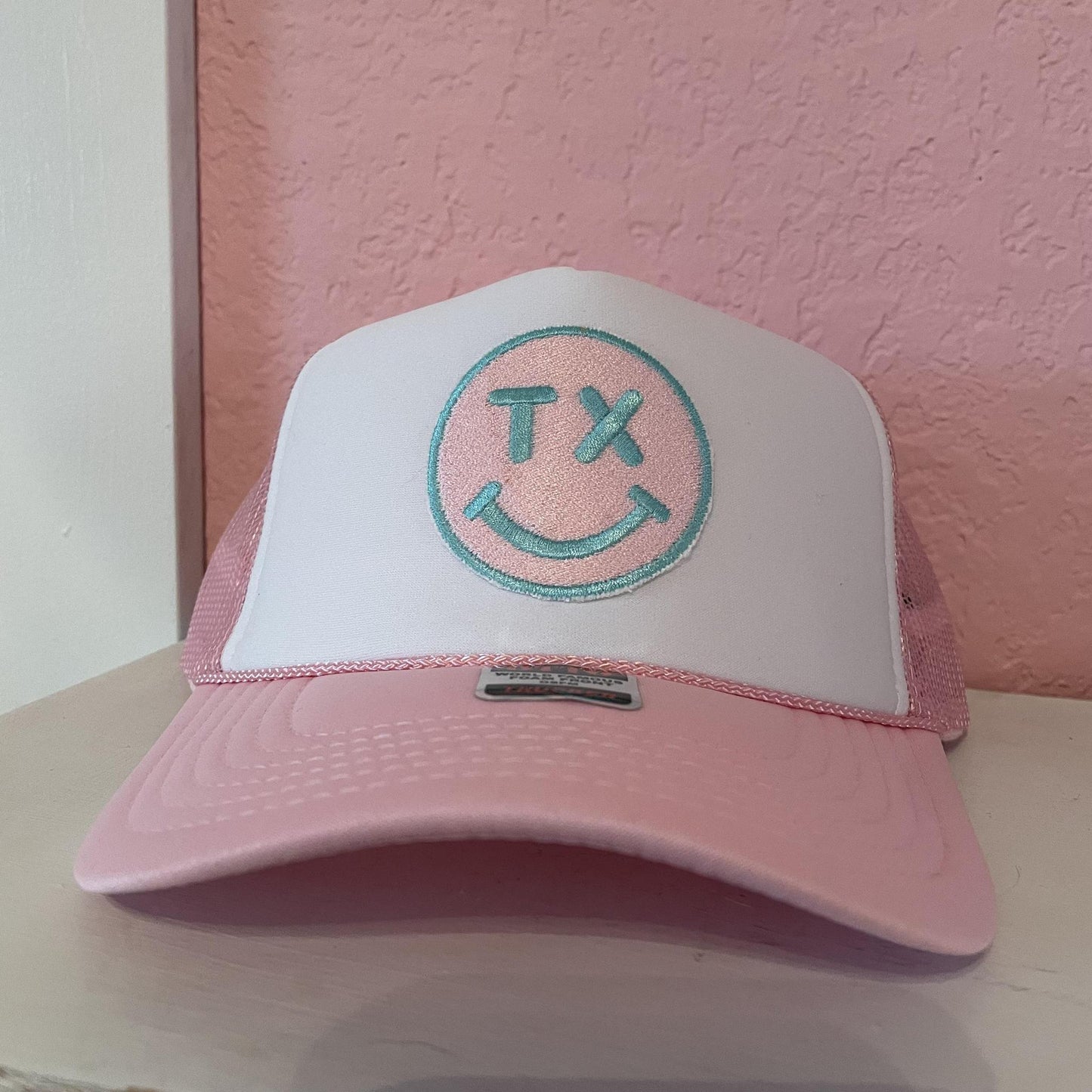 Light Pink Smiley TX- Trucker Hat