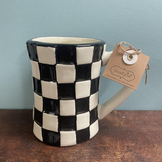 Small Check Bistro Mug- Mud Pie