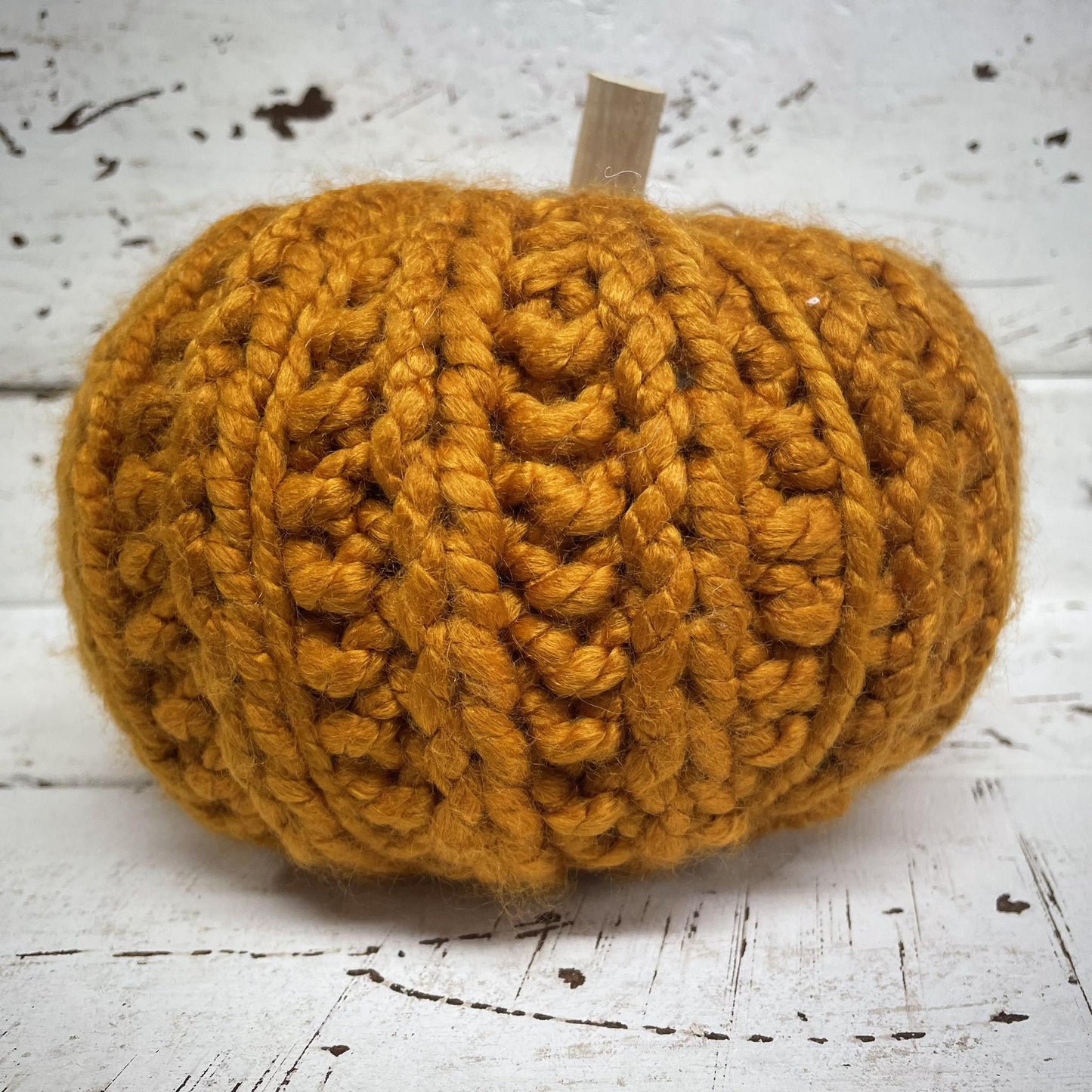 Mustard Crochet Pumpkin - Mud Pie