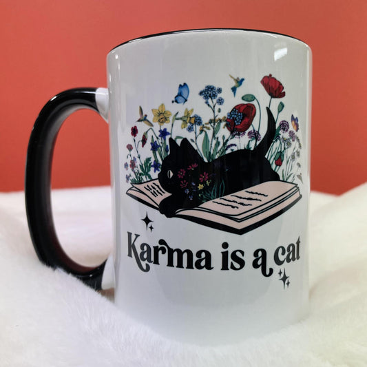 Karma Is A Cat Mug- Mugsby