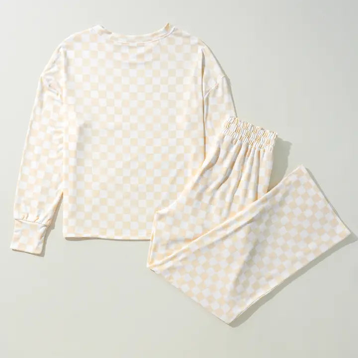 Checkered Print Lounge Set