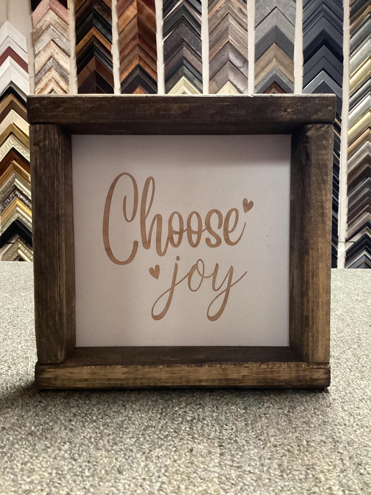 "Choose Joy" 7x7 Wooden Sign -Pine Designs