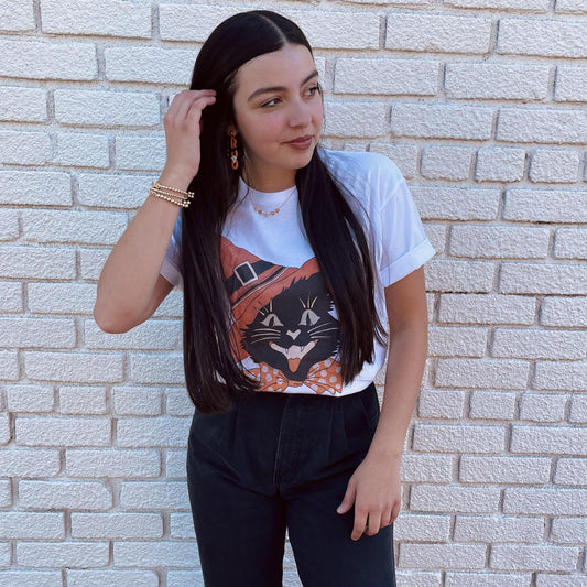 Vintage Witch Cat T-Shirt