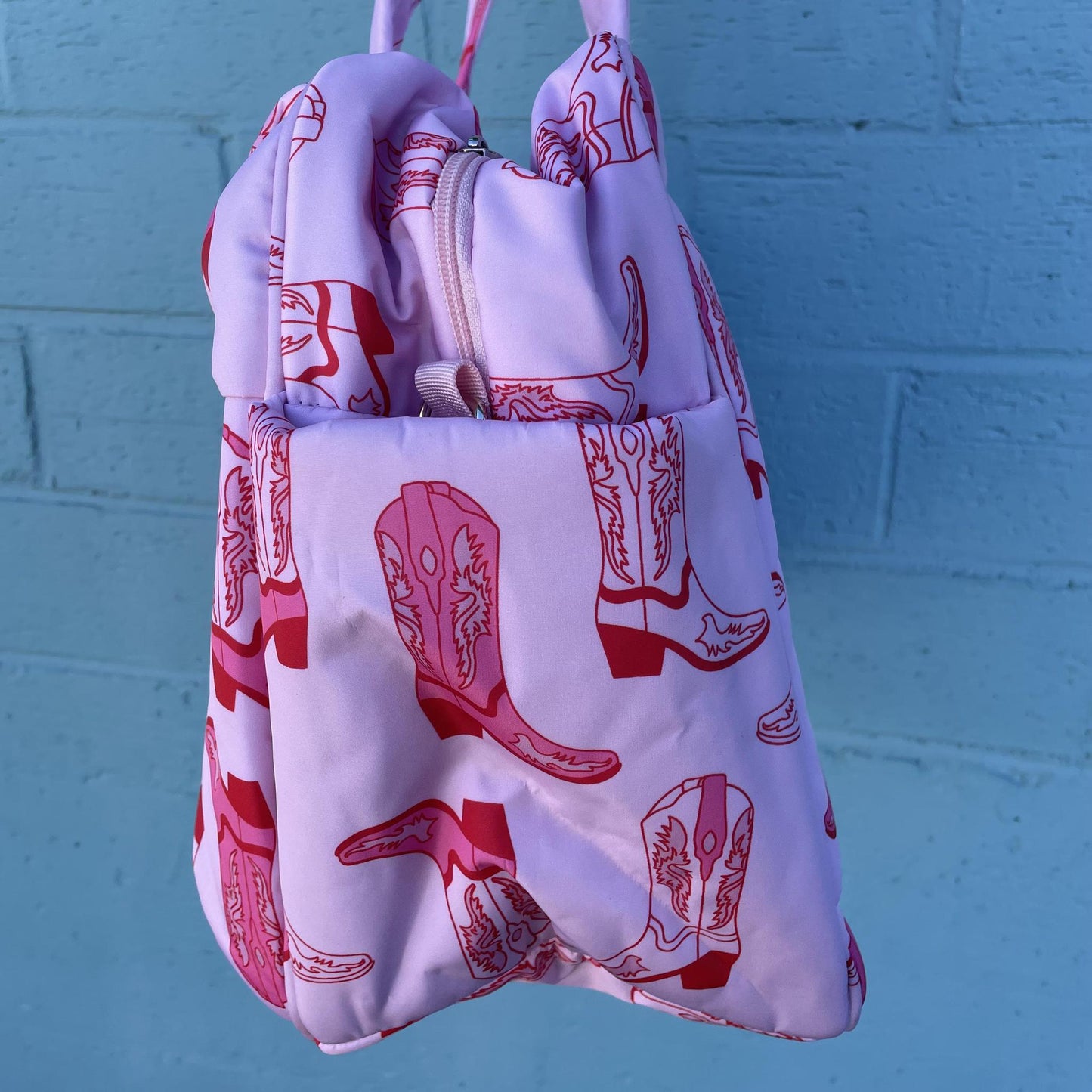 Light Pink Western Boots Weekender Bag - Katydid