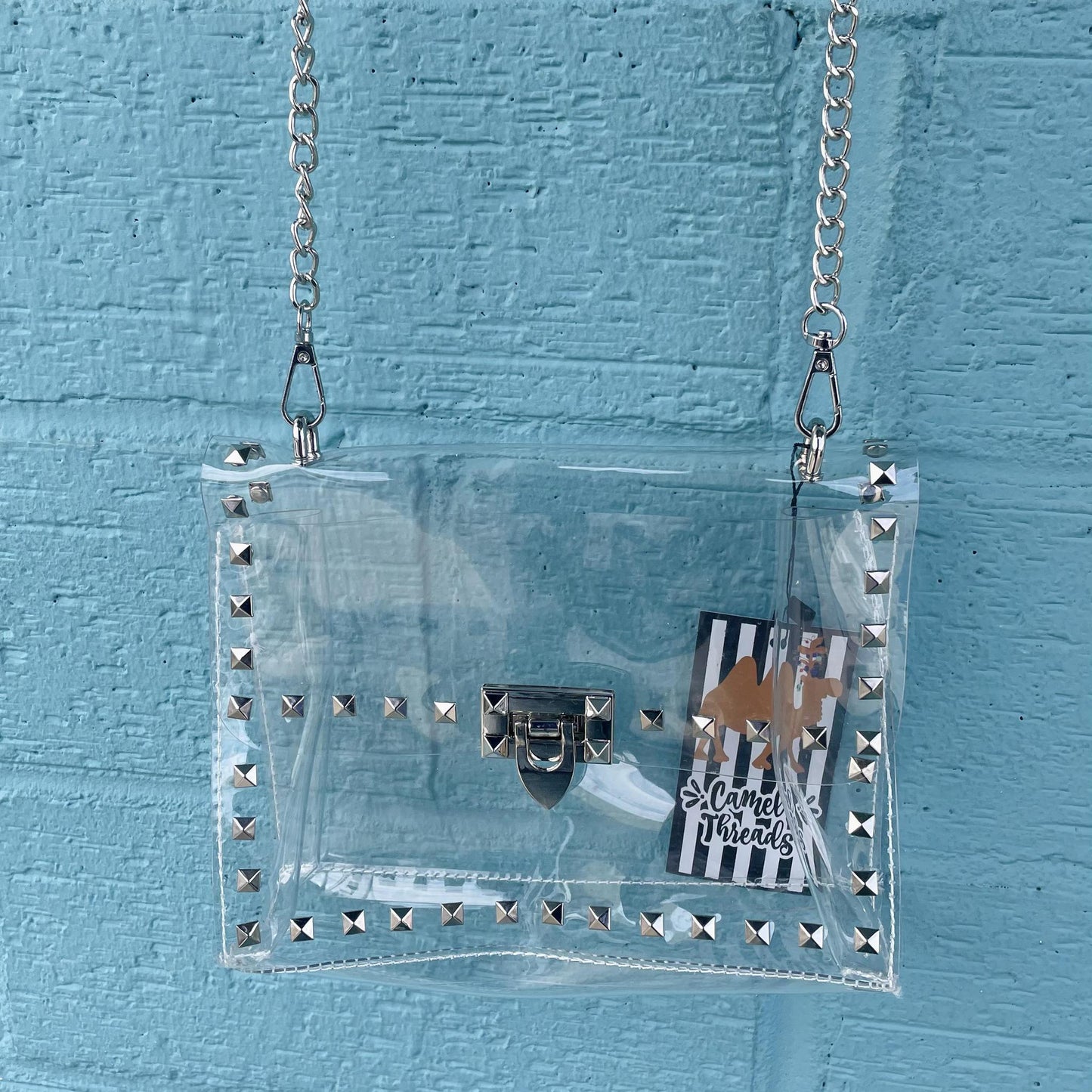 Silver Studded Stadium Bag