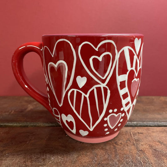 Lots Of Hearts Mug - Red - Glory Haus
