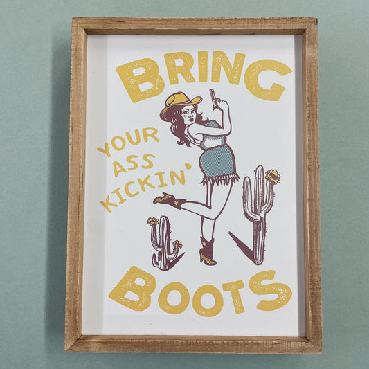 Inset Box Sign - Kickin’ Boots
